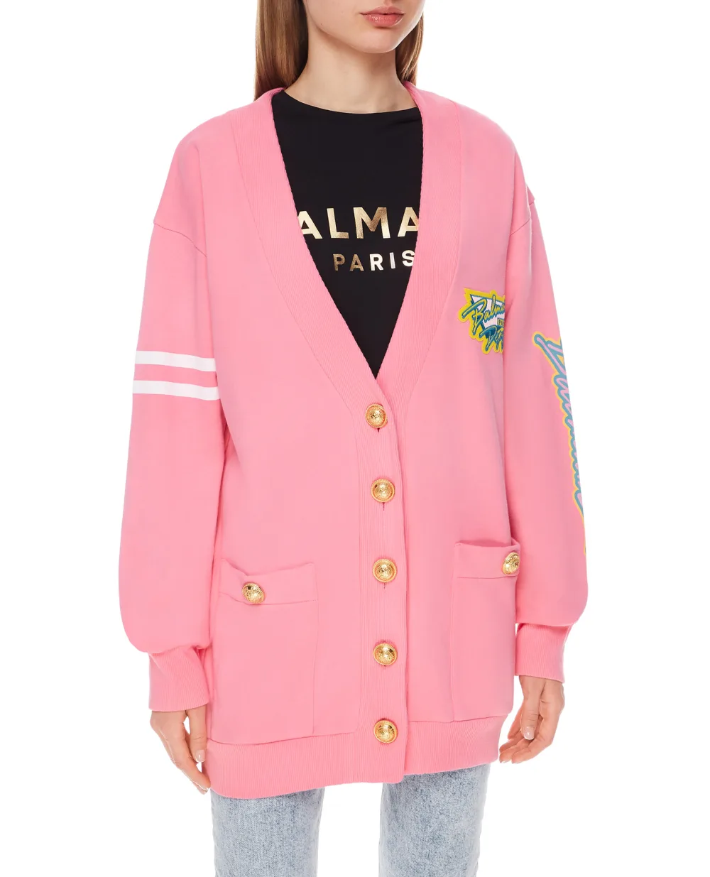 Кардиган Balmain VF13481J096, розовый цвет • Купить в интернет-магазине Kameron