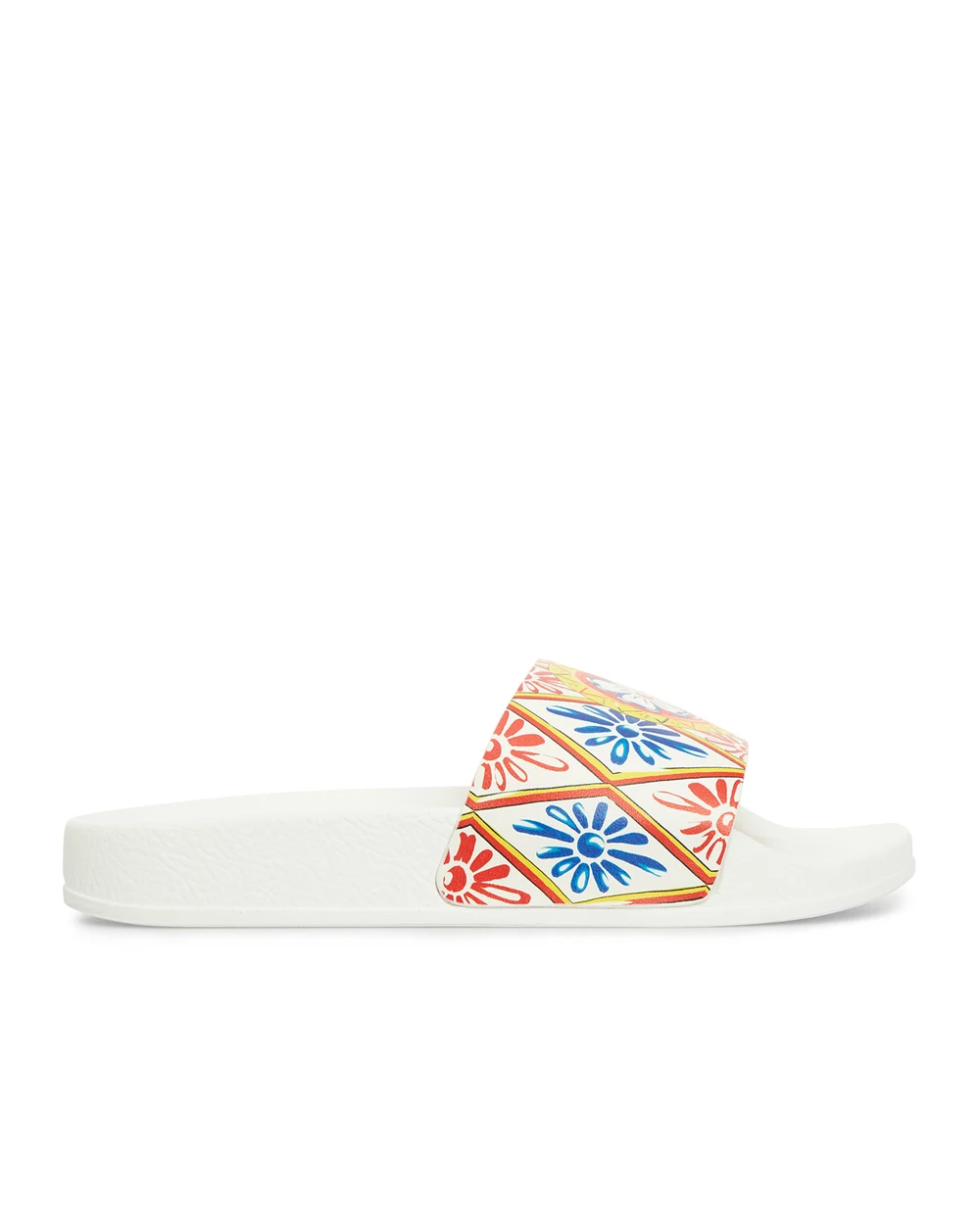 Детские кожаные слайдеры Dolce&Gabbana Kids D10705-AJ931-M, разноцветный цвет • Купить в интернет-магазине Kameron