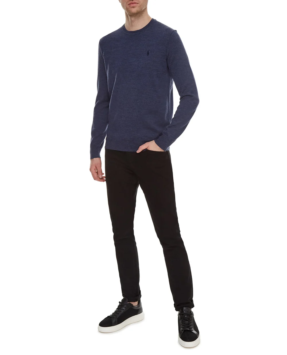 Шерстяной джемпер Polo Ralph Lauren 710714346021, синий цвет • Купить в интернет-магазине Kameron