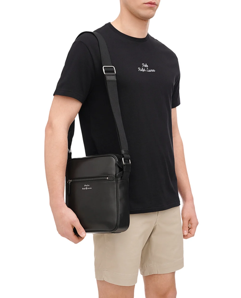 Кожаная сумка Crossbody Polo Ralph Lauren 405803912001, черный цвет • Купить в интернет-магазине Kameron