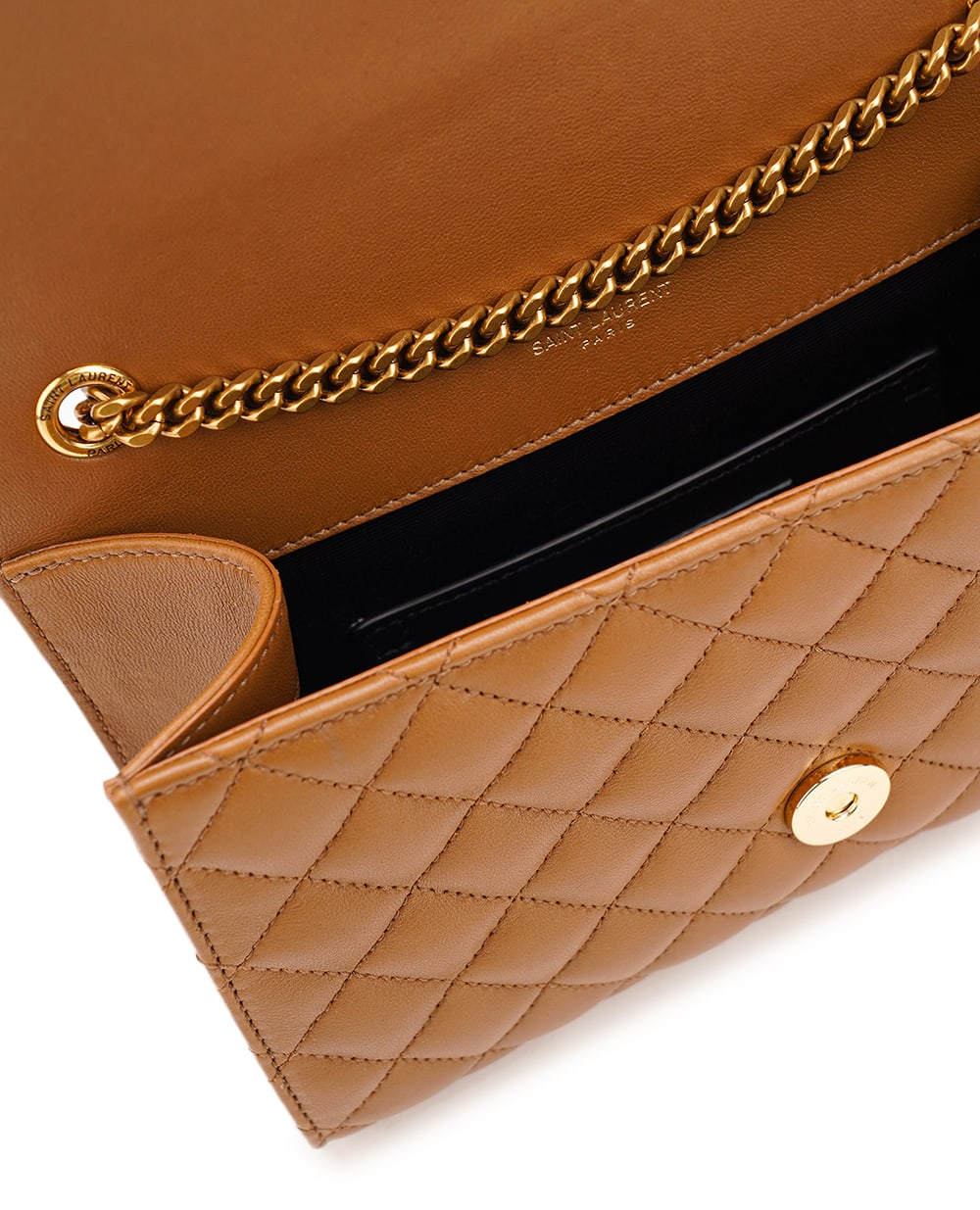 Кожаная сумка Envelope Small Saint Laurent 600195-AACT7, коричневый цвет • Купить в интернет-магазине Kameron