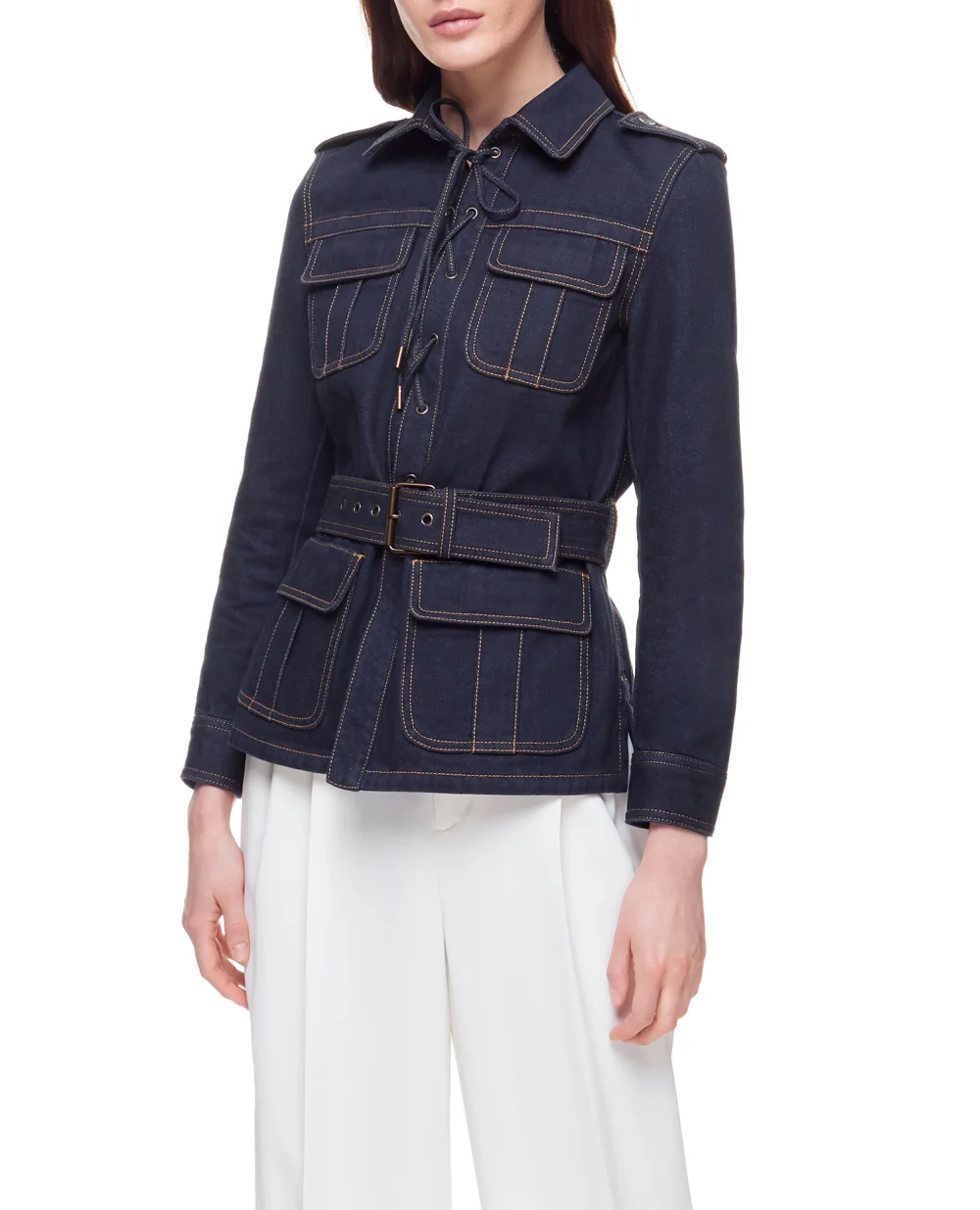Джинсовая рубашка Saint Laurent 695161-Y24GA, синий цвет • Купить в интернет-магазине Kameron