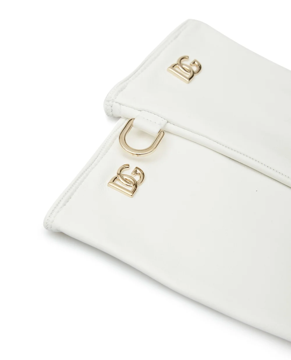Кожаные перчатки Dolce&Gabbana BF0189-AQ630, белый цвет • Купить в интернет-магазине Kameron