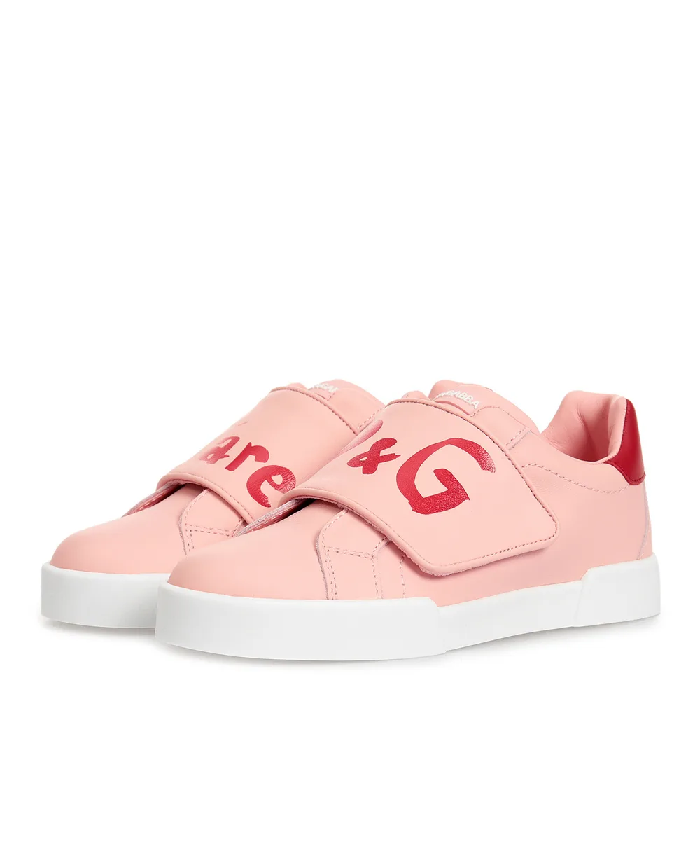 Кожаные сникеры Dolce&Gabbana Kids DA0916-AZ574-S, розовый цвет • Купить в интернет-магазине Kameron