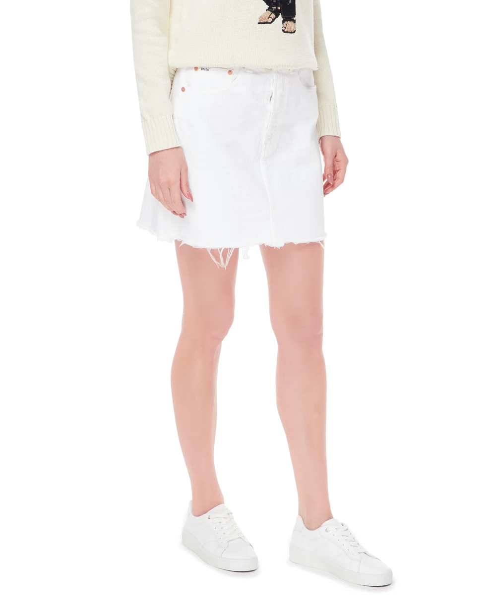 Джинсовая юбка Polo Ralph Lauren 211903405001, белый цвет • Купить в интернет-магазине Kameron
