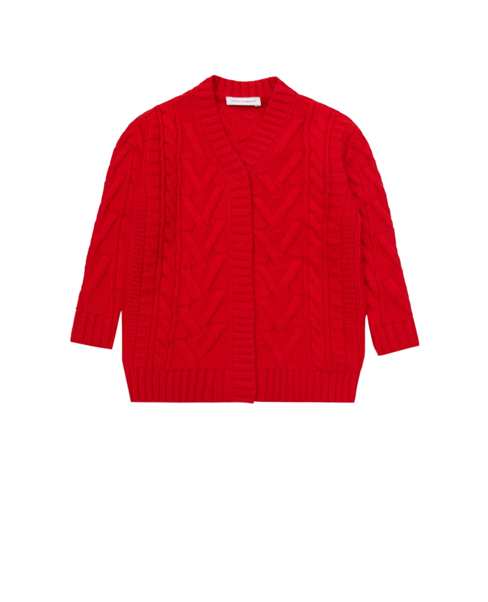 Шерстяной кардиган Dolce&Gabbana Kids L2KWC1-JAV49-, красный цвет • Купить в интернет-магазине Kameron