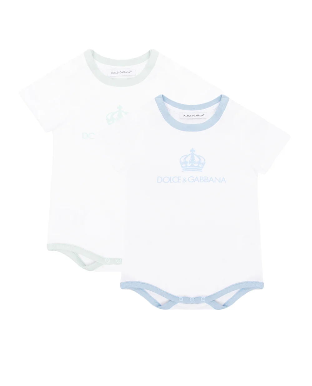 Детский подарочный набор (два ромпера) Dolce&Gabbana Kids L1JO2N-G7YKF, белый цвет • Купить в интернет-магазине Kameron