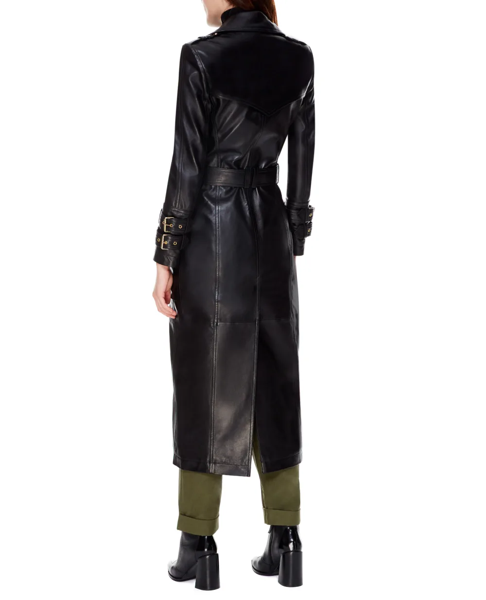 Кожаный тренч Balmain WF1TL010L158, черный цвет • Купить в интернет-магазине Kameron
