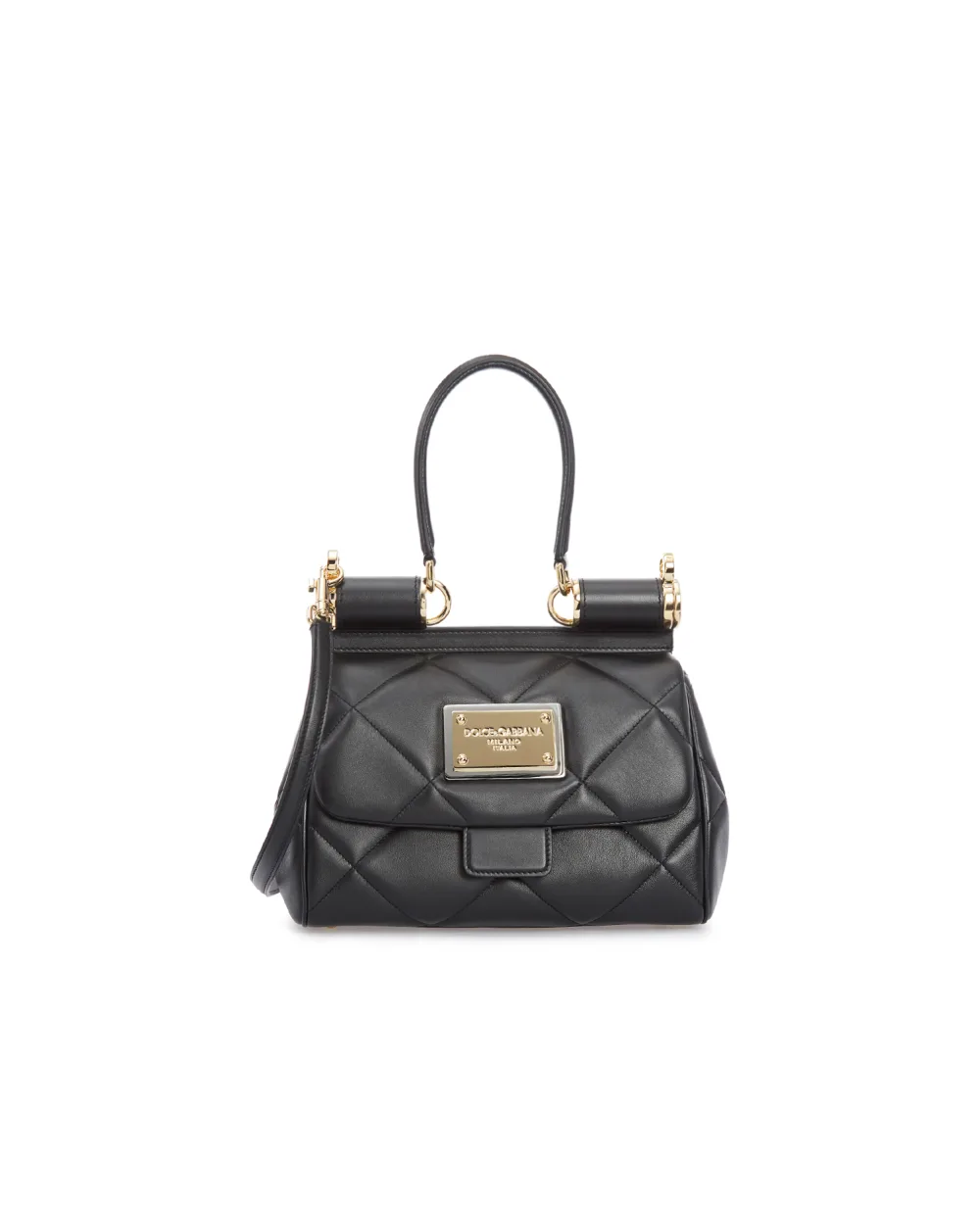 Кожаная сумка Sicily Dolce&Gabbana BB7018-AW591, черный цвет • Купить в интернет-магазине Kameron