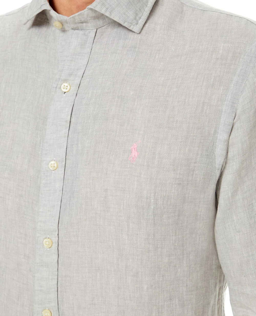 Льняная рубашка Polo Ralph Lauren 710835509003, серый цвет • Купить в интернет-магазине Kameron
