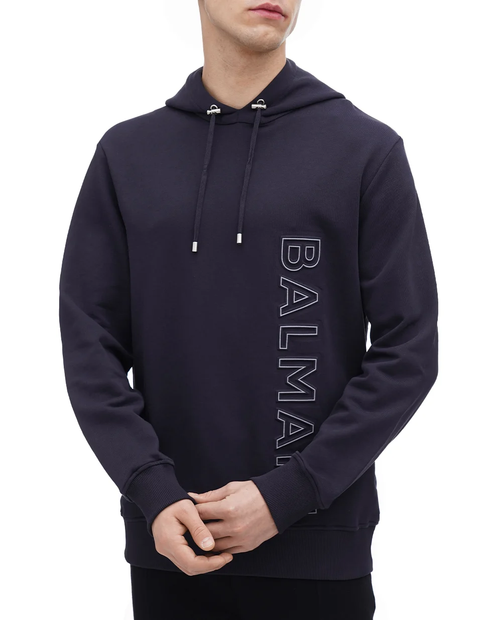 Худи Balmain BH0JT046BC22, темно-синий цвет • Купить в интернет-магазине Kameron