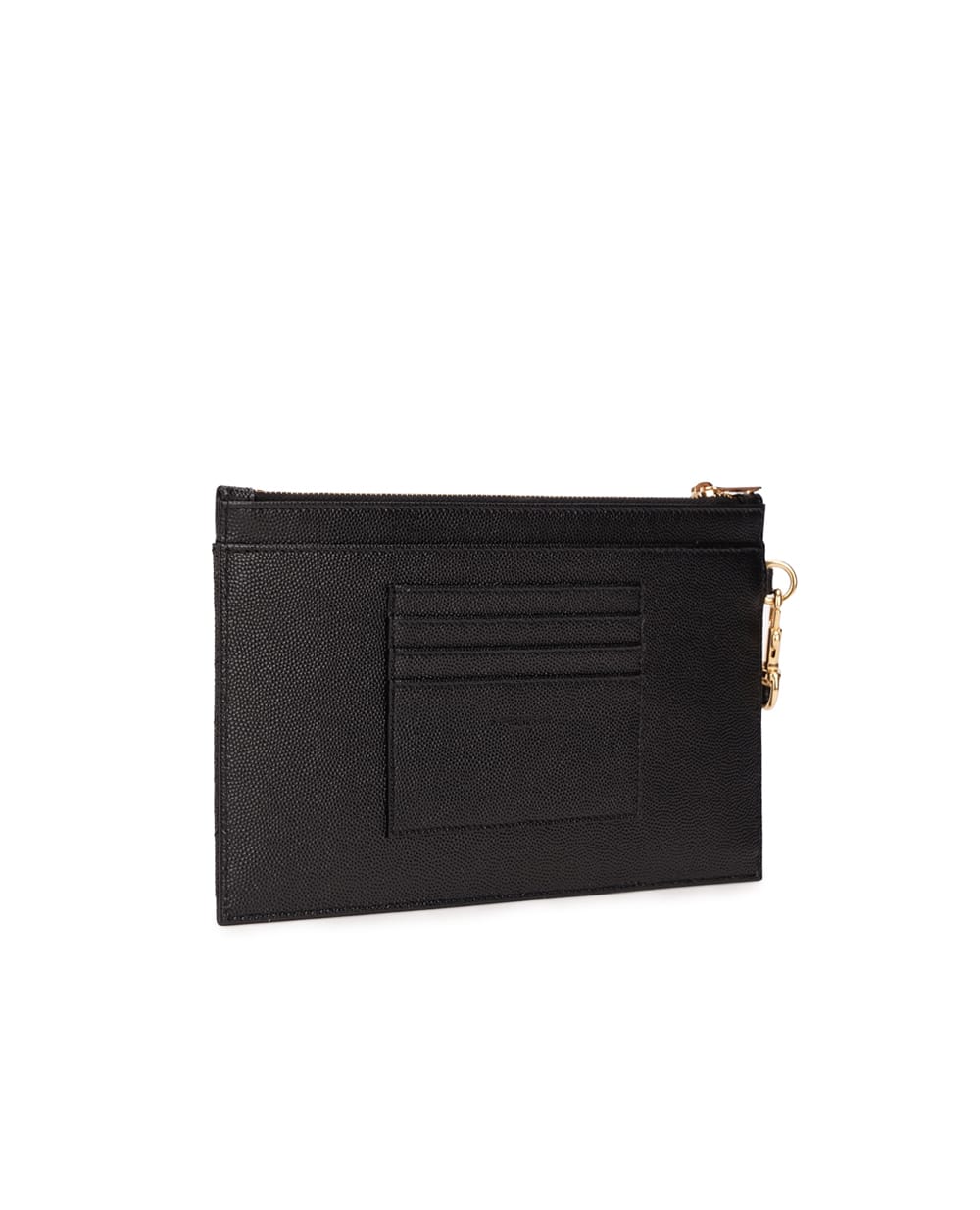 Кожаный клатч Saint Laurent 636313-BOW01, черный цвет • Купить в интернет-магазине Kameron