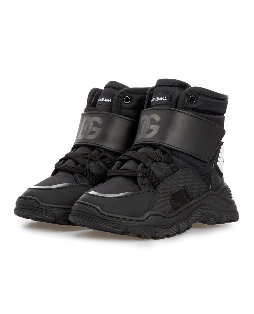 Детские хайтопы Dolce&Gabbana Kids DA0984-AO555-S, черный цвет • Купить в интернет-магазине Kameron