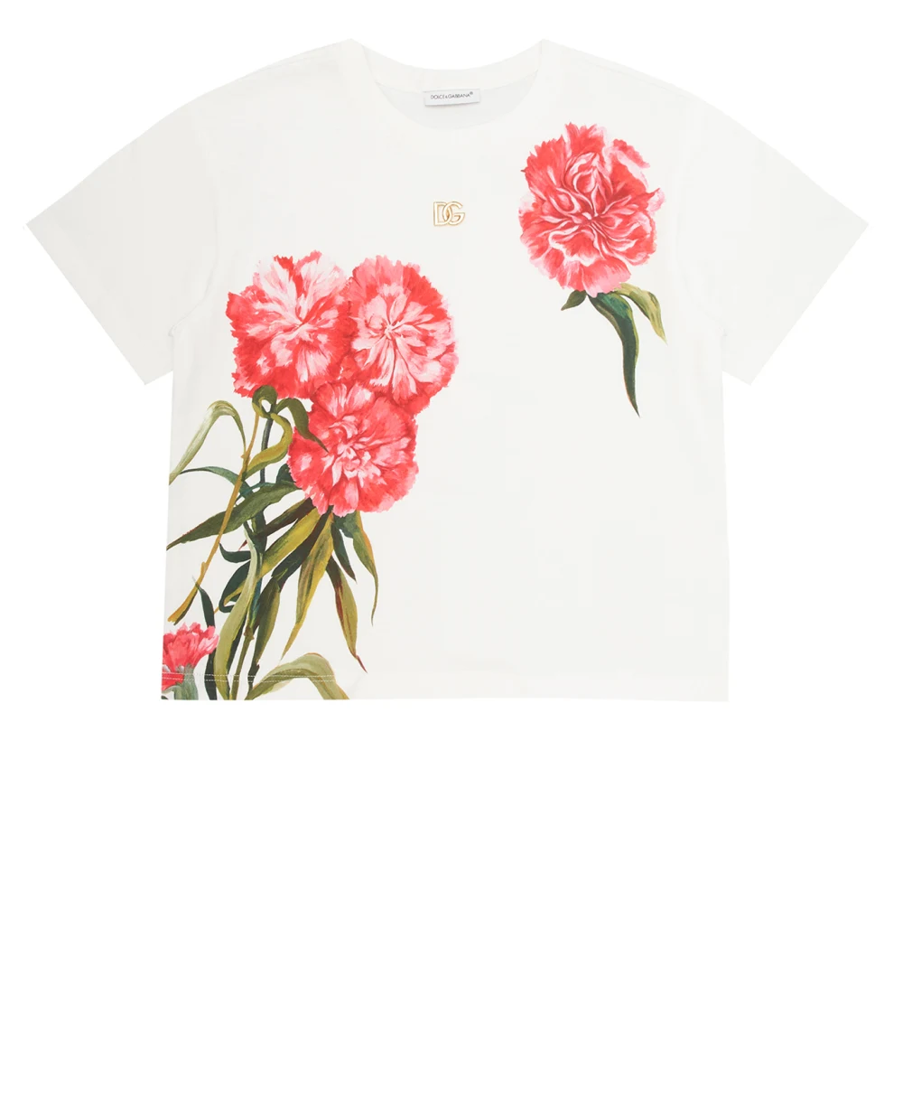 Детская футболка Dolce&Gabbana Kids L5JTHW-G7G9T-B, белый цвет • Купить в интернет-магазине Kameron