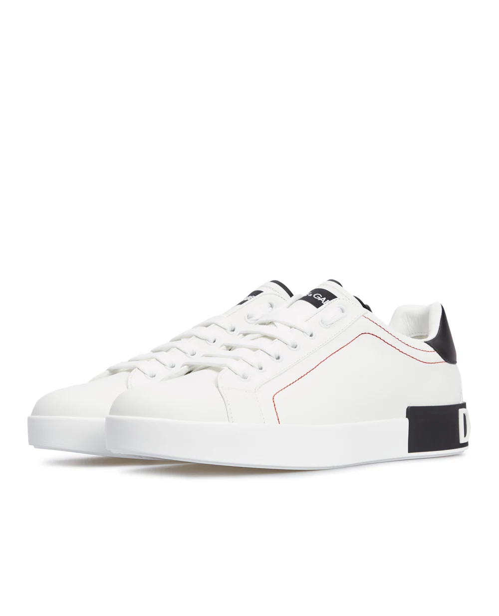 Кожаные сникеры Portofino Dolce&Gabbana CS1760-AH526, белый цвет • Купить в интернет-магазине Kameron