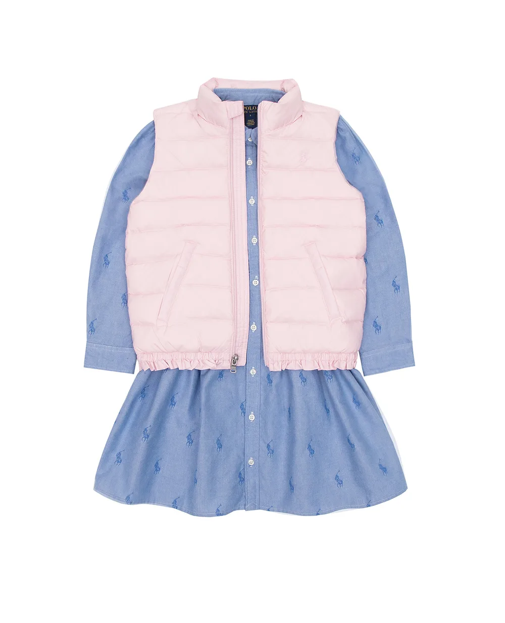 Пуховой жилет Polo Ralph Lauren Kids 311738501003, розовый цвет • Купить в интернет-магазине Kameron
