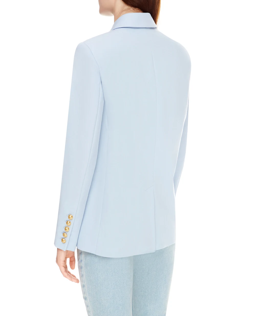 Шерстяной жакет Balmain WF1SH000167L, голубой цвет • Купить в интернет-магазине Kameron