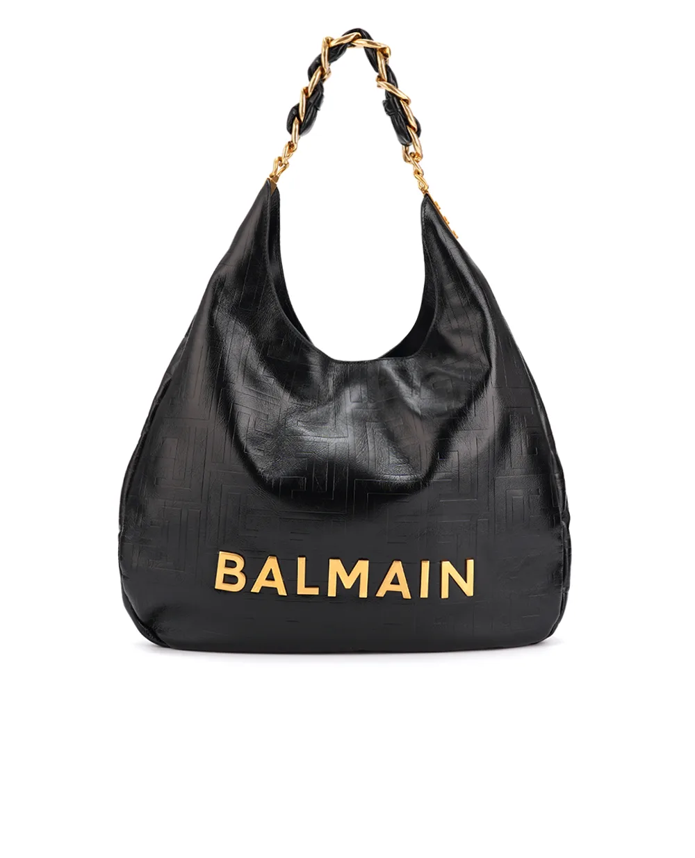 Кожаная сумка 1945 Soft Hobo Large Balmain DN1BT929LETF, черный цвет • Купить в интернет-магазине Kameron