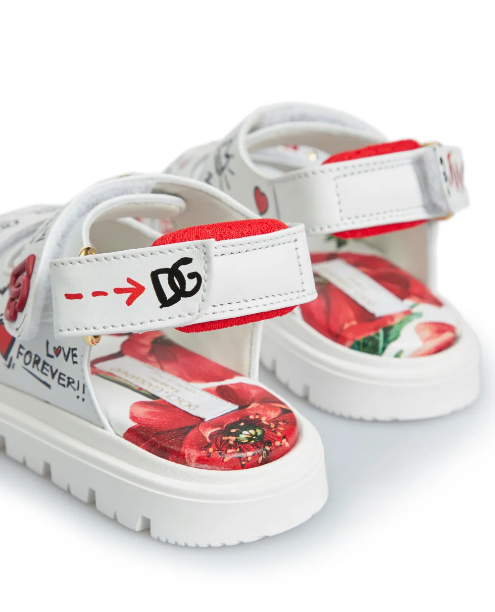 Детские кожаные сандалии Dolce&Gabbana Kids D20079-AS128, белый цвет • Купить в интернет-магазине Kameron