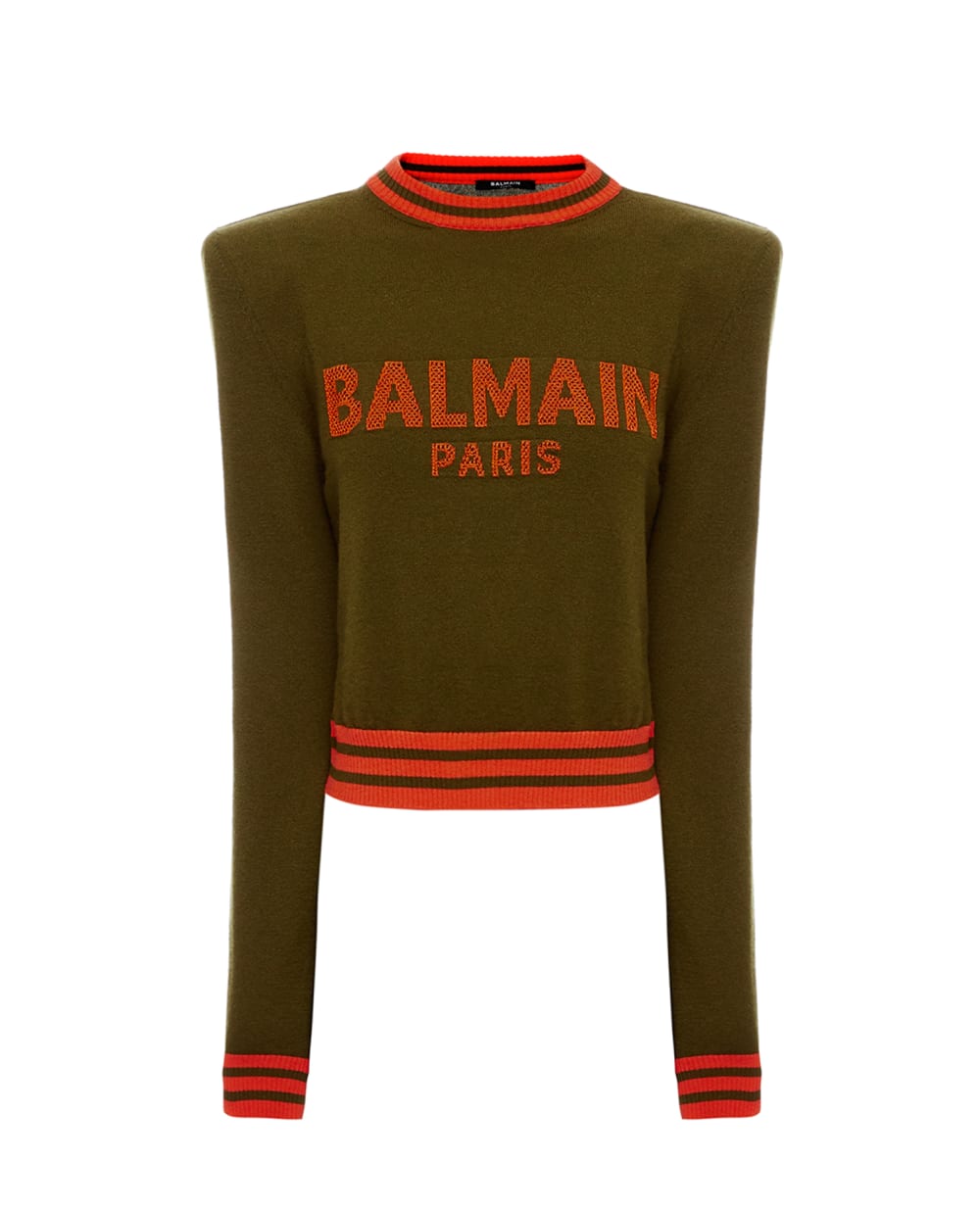 Шерстяной джемпер Balmain WF0KA000K225, зеленый цвет • Купить в интернет-магазине Kameron