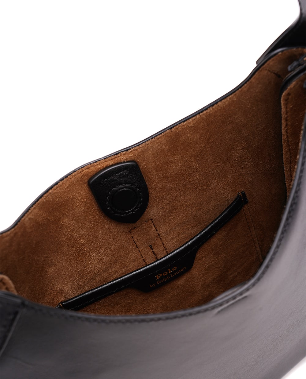 Кожаная сумка Polo ID Shoulder Bag Small Polo Ralph Lauren 428887854001, черный цвет • Купить в интернет-магазине Kameron
