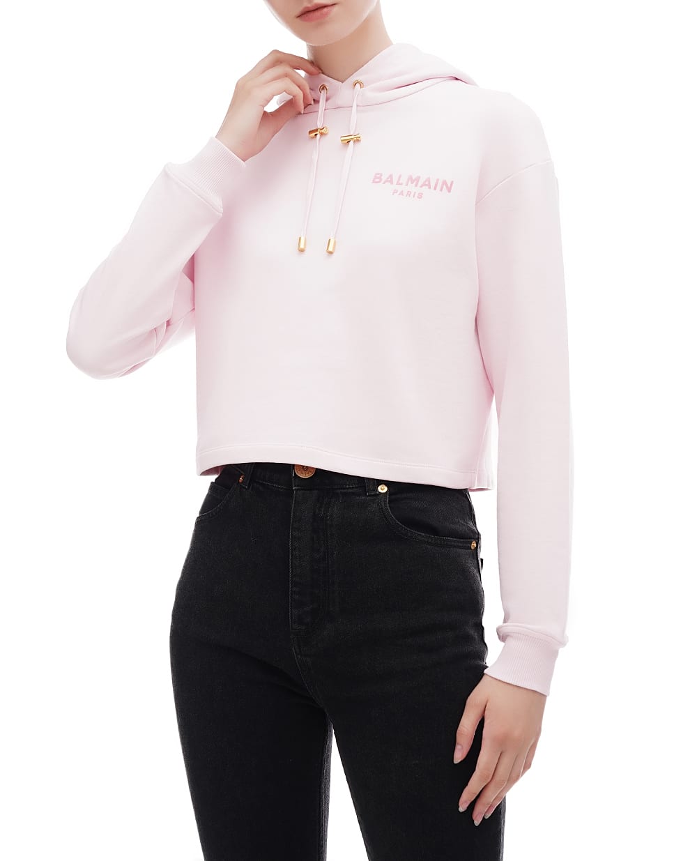Худи Balmain DF1JP040BB01, розовый цвет • Купить в интернет-магазине Kameron
