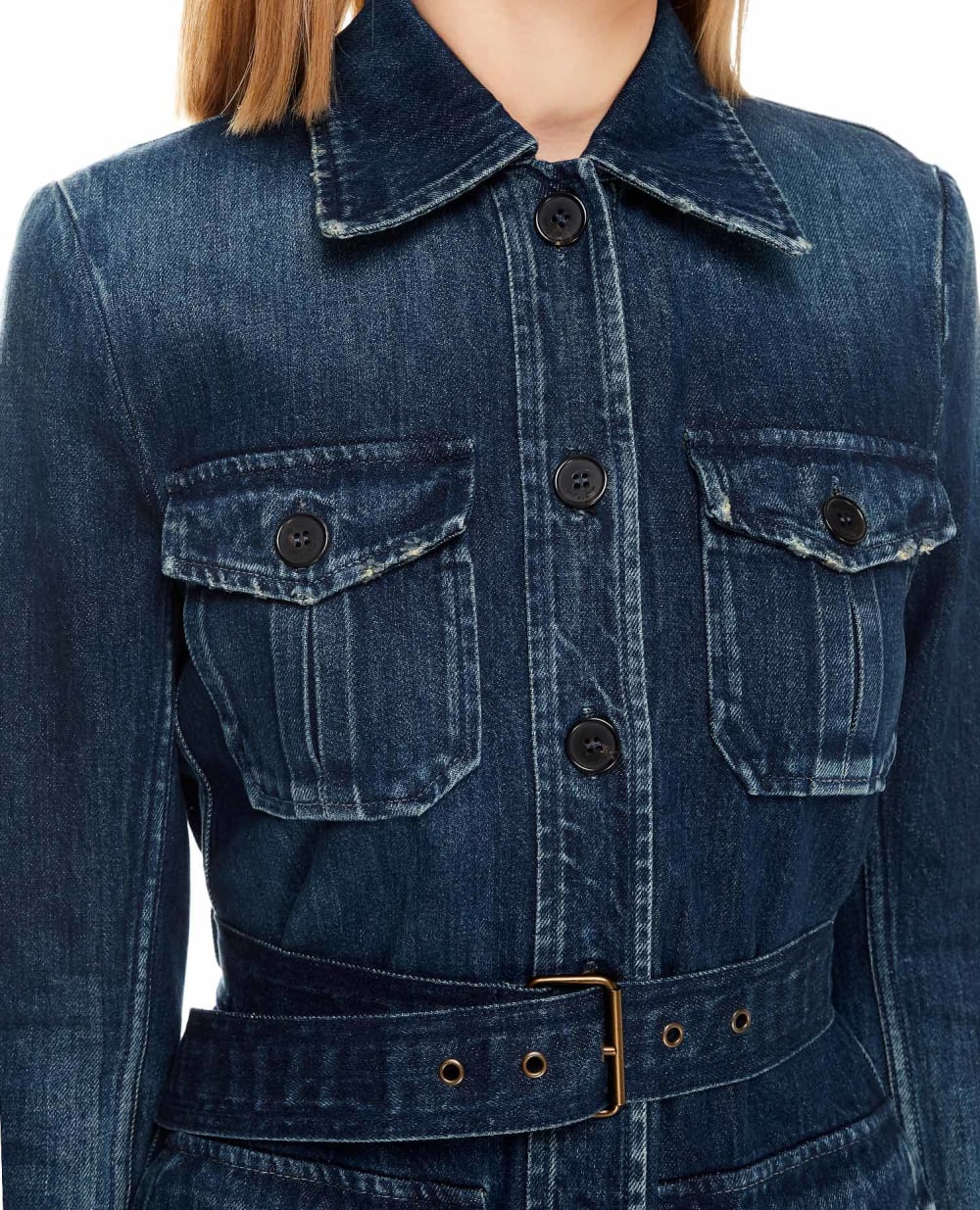 Джинсовое платье Saint Laurent 659619-Y30AD, синий цвет • Купить в интернет-магазине Kameron