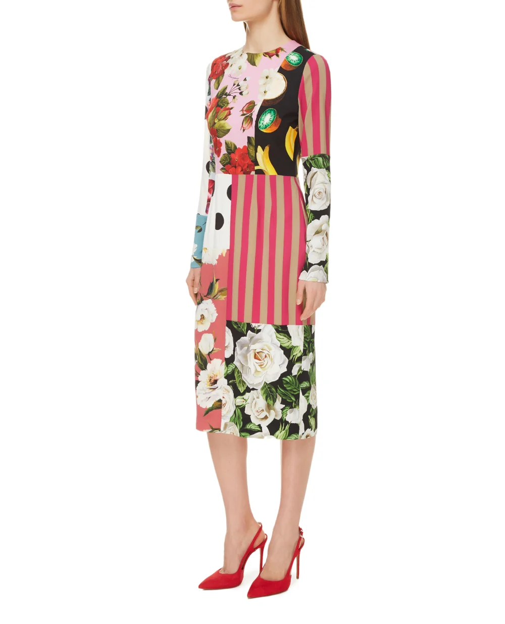 Шовкова сукня Dolce&Gabbana F6K8AT-GDX86, різнокольоровий колір • Купити в інтернет-магазині Kameron