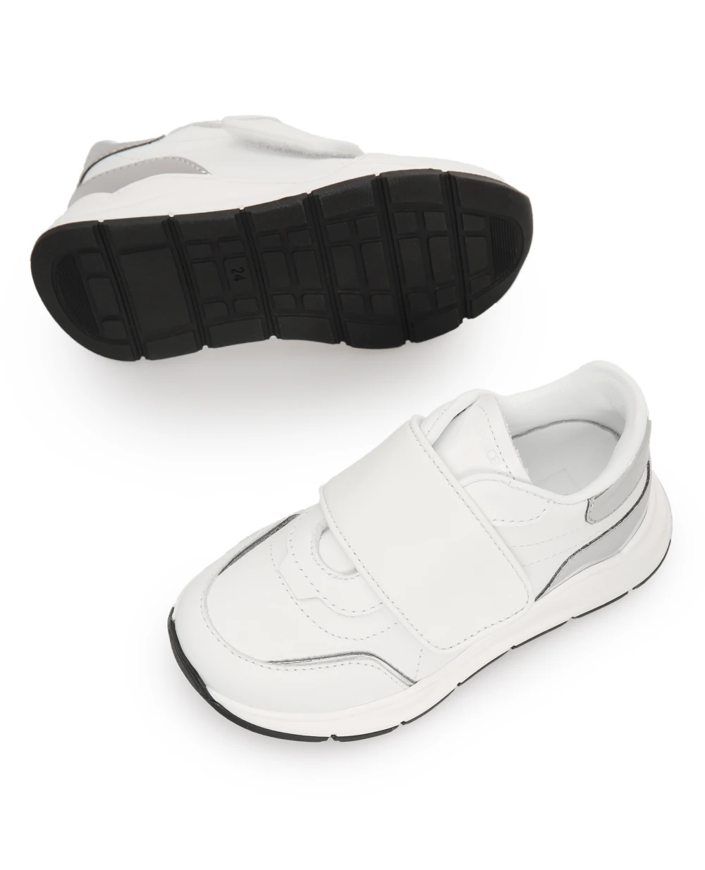 Детские кожаные сникеры Dolce&Gabbana Kids DN0145-AK186, белый цвет • Купить в интернет-магазине Kameron