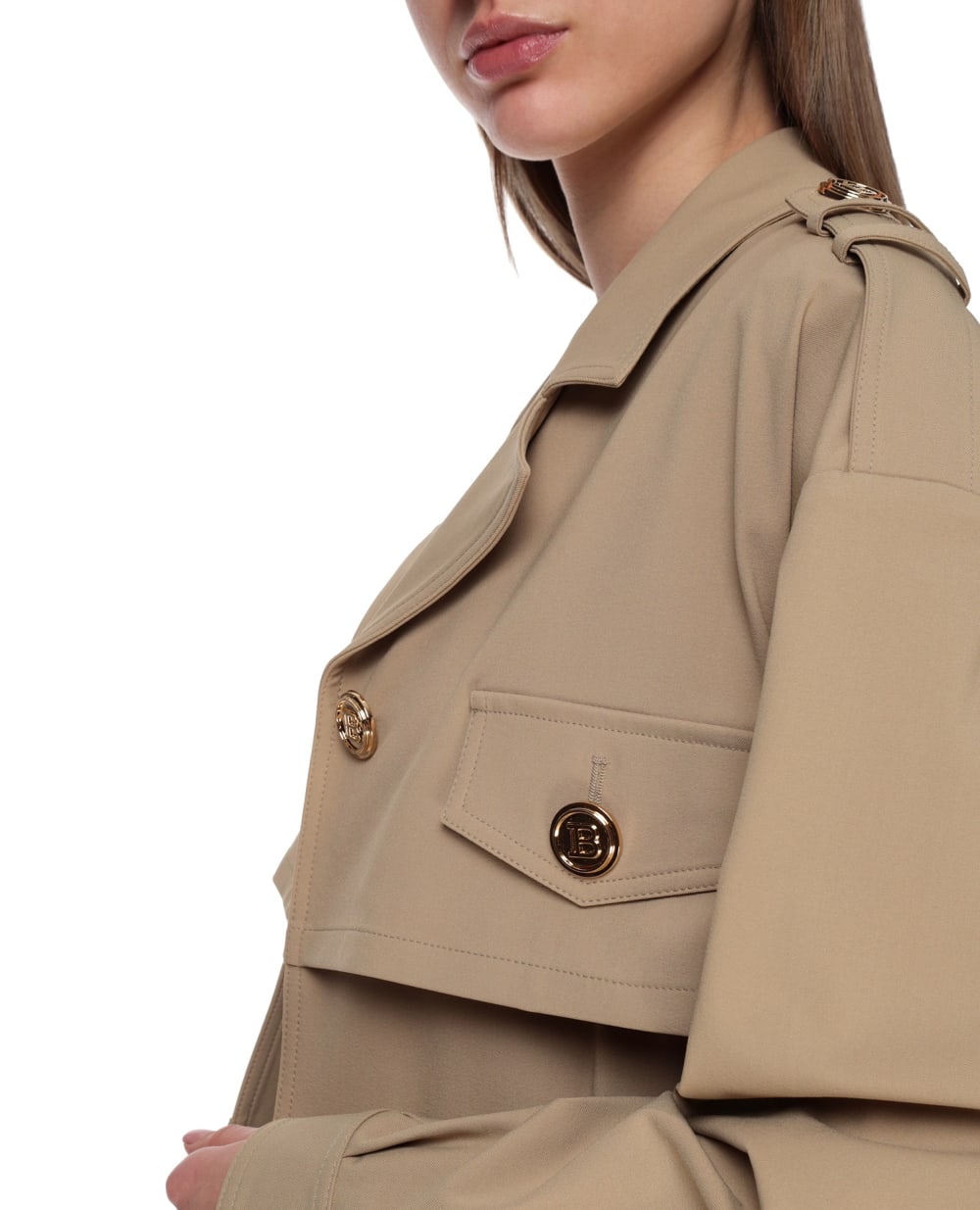 Тренч Balmain VF19165X392, бежевый цвет • Купить в интернет-магазине Kameron