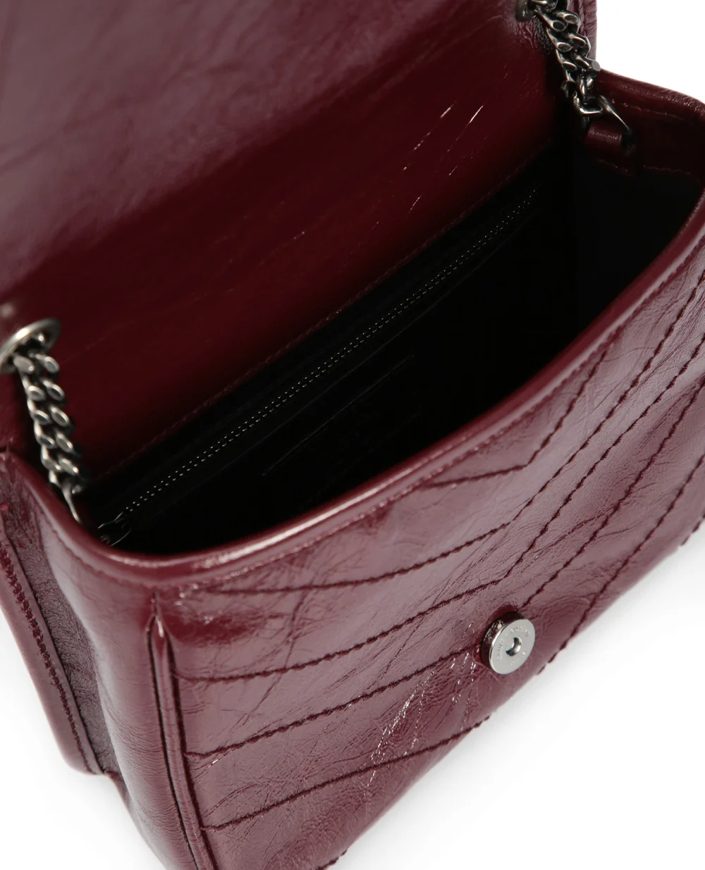 Кожаная сумка Niki Saint Laurent 583103-0EN04-, бордовый цвет • Купить в интернет-магазине Kameron