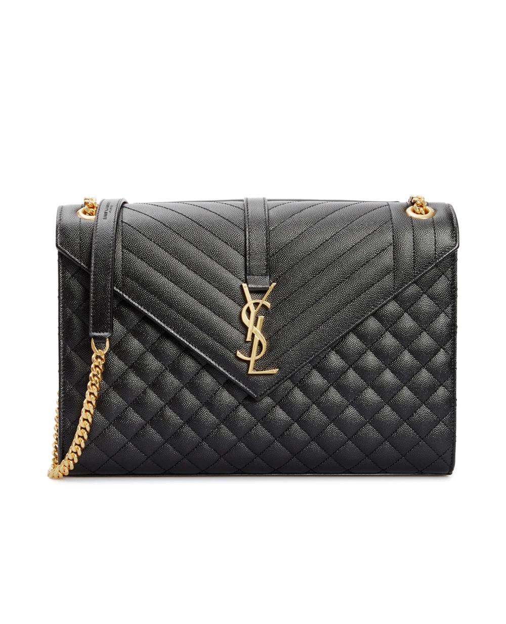 Кожаная сумка Envelope Large Saint Laurent 600166-BOW91, черный цвет • Купить в интернет-магазине Kameron