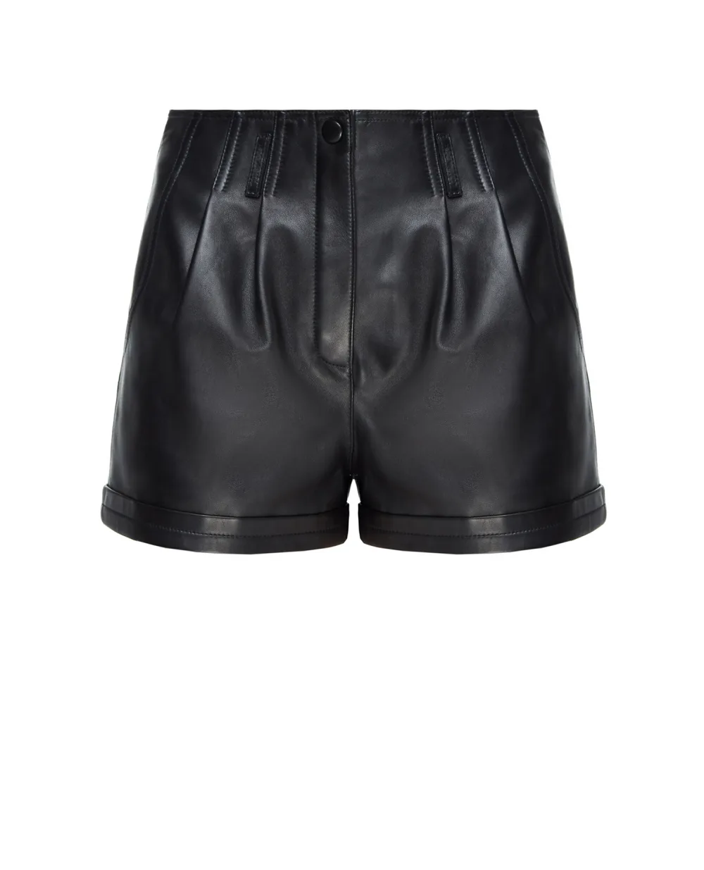 Кожаные шорты Saint Laurent 630200-YC2ZZ-, черный цвет • Купить в интернет-магазине Kameron