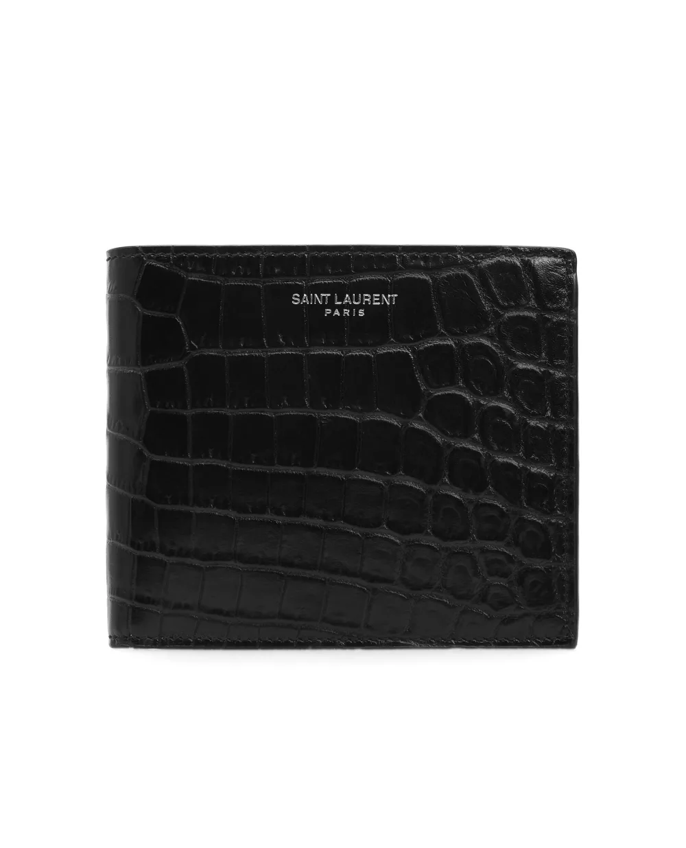 Кожаный кошелек Saint Laurent 396307-DZEDE-, черный цвет • Купить в интернет-магазине Kameron