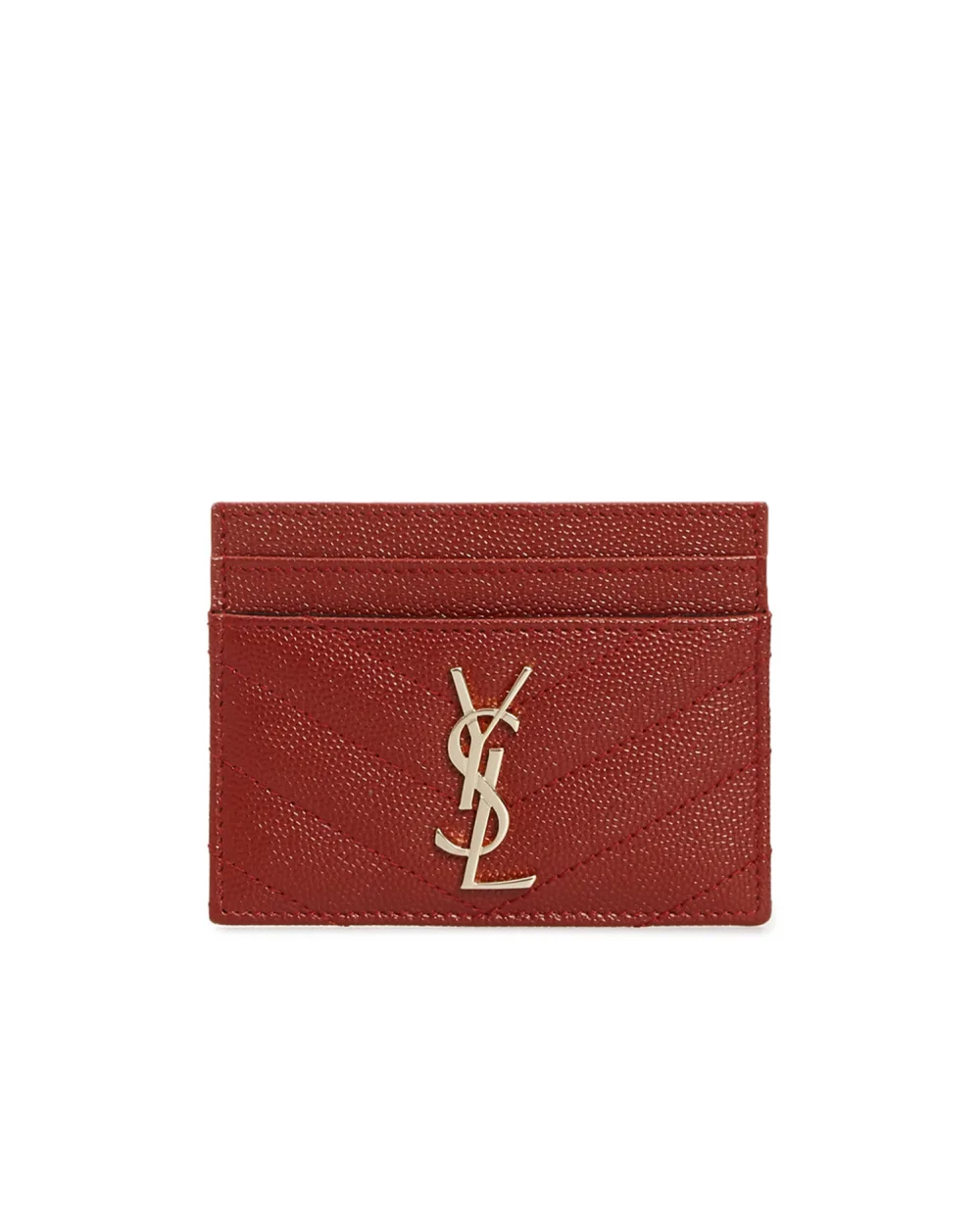 Кожаная визитница Saint Laurent 423291-BOW01-, красный цвет • Купить в интернет-магазине Kameron