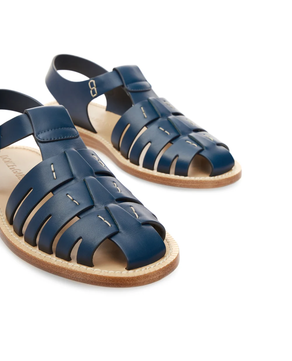 Кожаные сандалии Dolce&Gabbana A80160-AV385, синий цвет • Купить в интернет-магазине Kameron