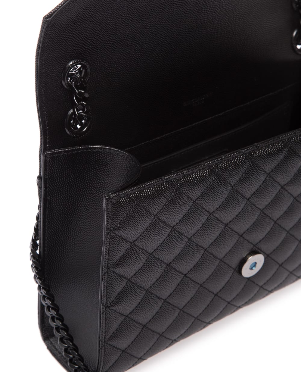 Кожаная сумка Envelope Medium Saint Laurent 487206-BOW98-, черный цвет • Купить в интернет-магазине Kameron