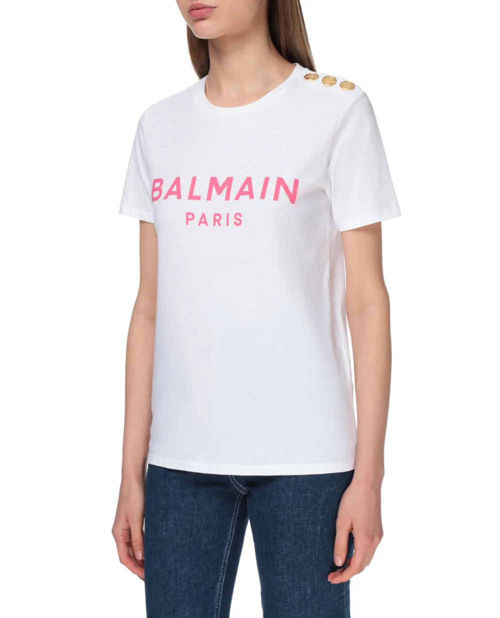 Футболка Balmain VF11350B001, белый цвет • Купить в интернет-магазине Kameron