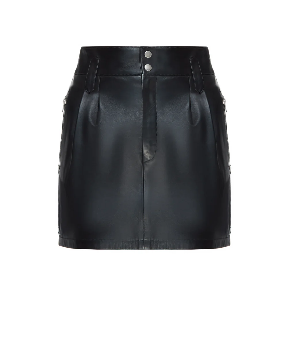 Кожаная юбка Saint Laurent 638517-YCDJ2, черный цвет • Купить в интернет-магазине Kameron