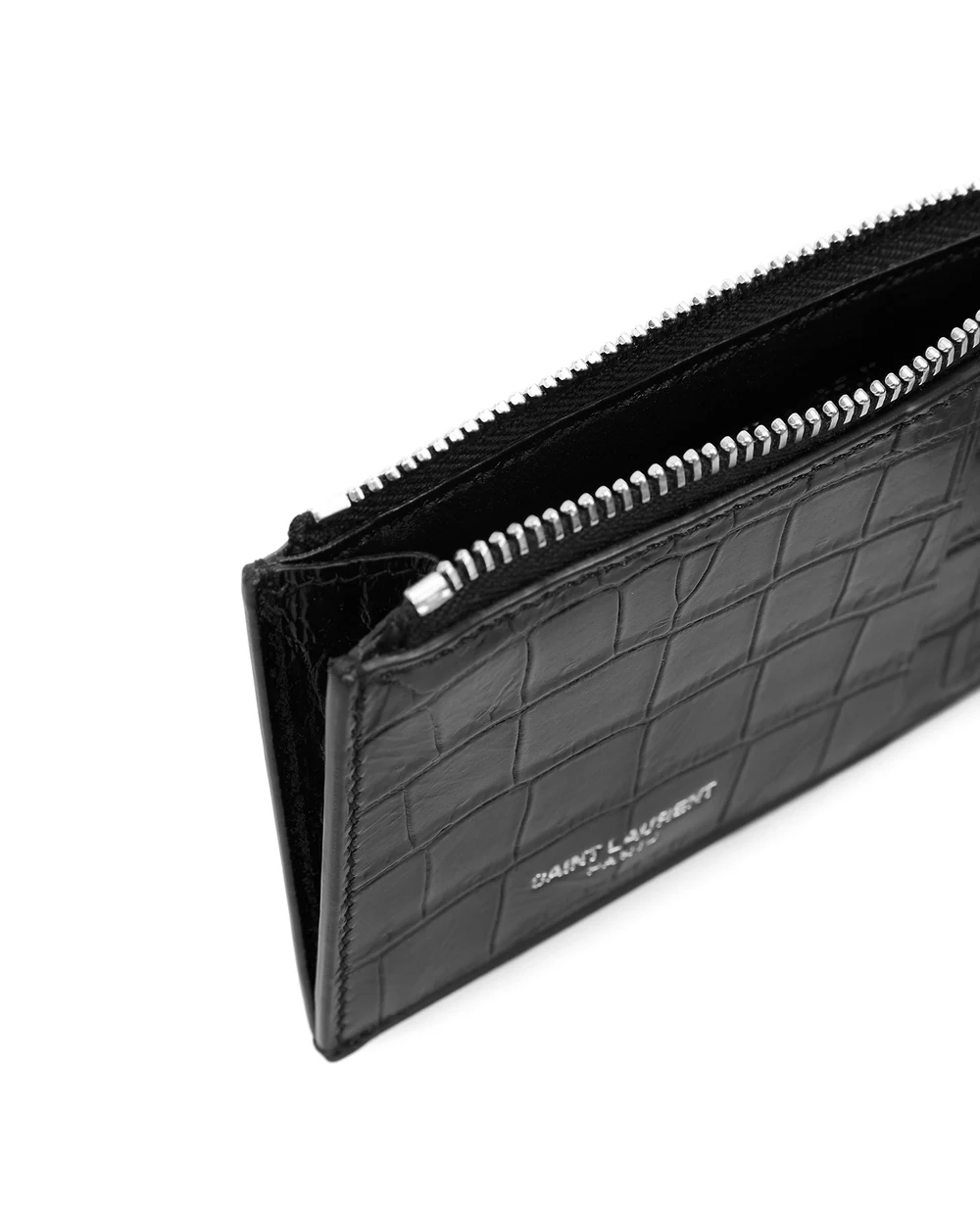 Кожаная визитница Saint Laurent 609362-DZE0E, черный цвет • Купить в интернет-магазине Kameron