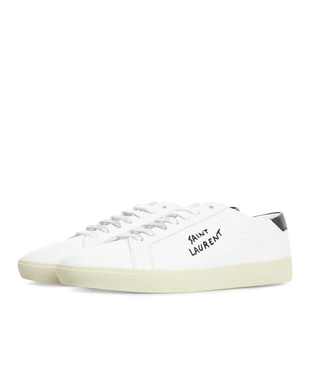 Кожаные сникеры Logo bianche Saint Laurent 610685-08G10-, белый цвет • Купить в интернет-магазине Kameron