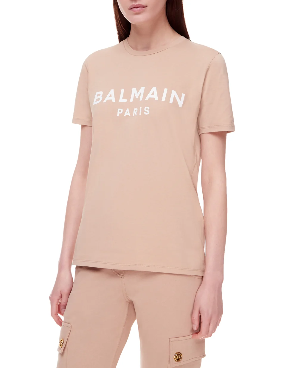 Футболка Balmain XF1EF000BB02, бежевый цвет • Купить в интернет-магазине Kameron