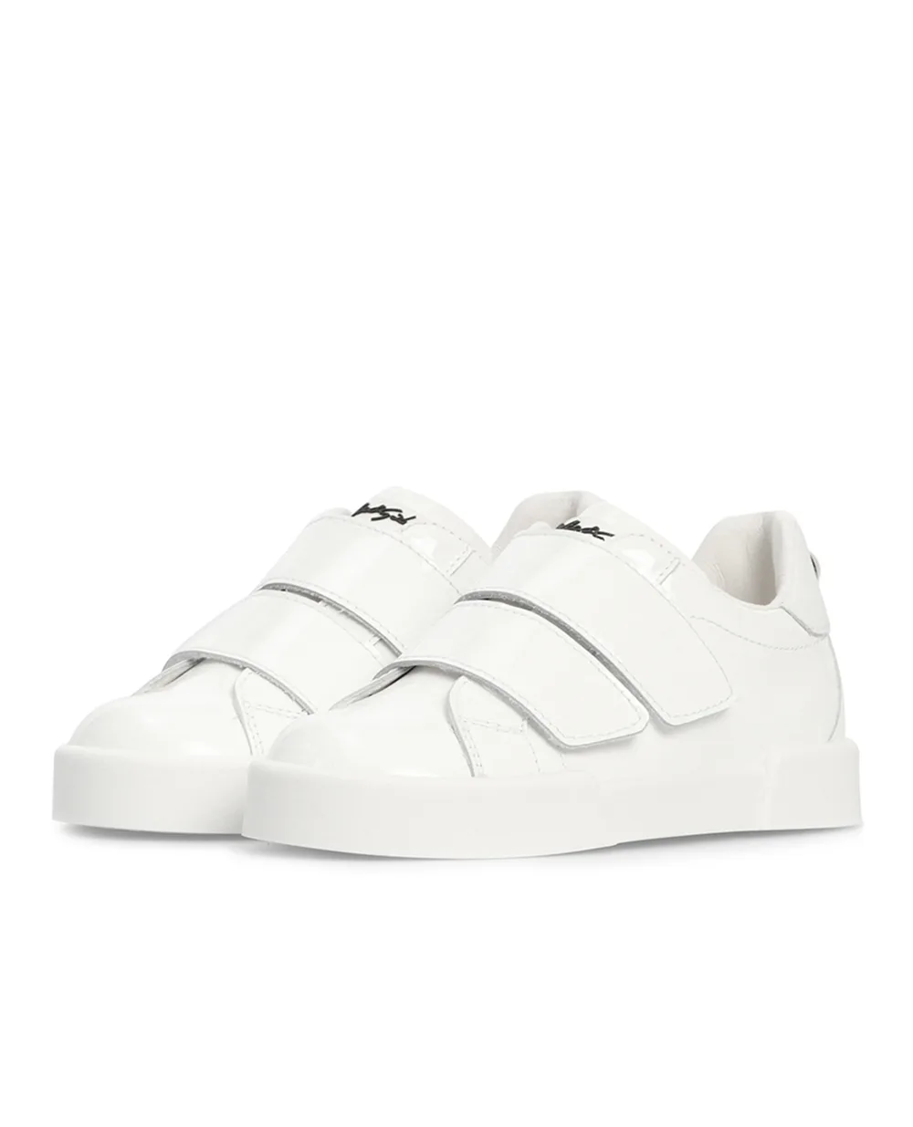 Детские кожаные сникеры Dolce&Gabbana Kids DN0125-AJ239-, белый цвет • Купить в интернет-магазине Kameron