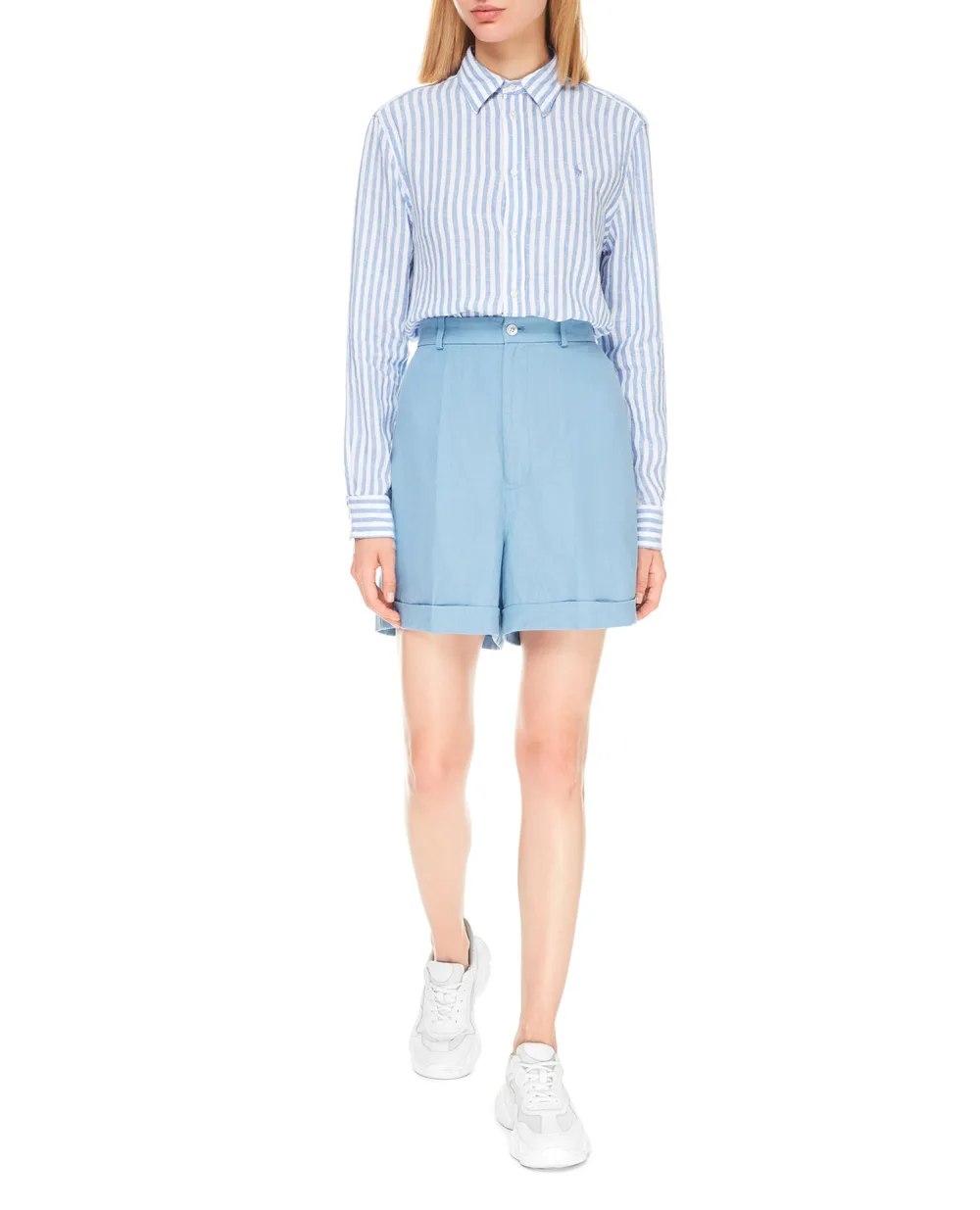 Льняная рубашка  Polo Ralph Lauren 211780668011, голубой цвет • Купить в интернет-магазине Kameron