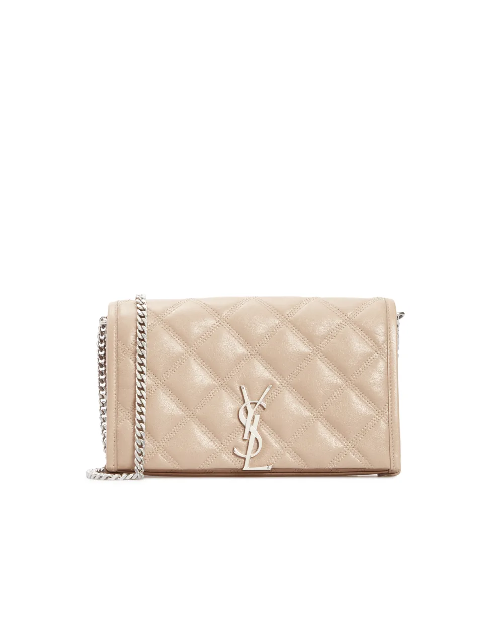 Кожаная сумка Becky Saint Laurent 585031-1D316, бежевый цвет • Купить в интернет-магазине Kameron