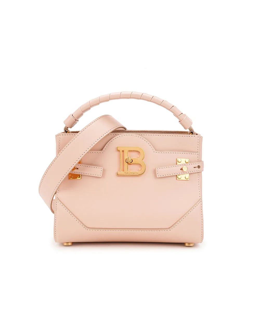 Кожаная сумка B-Buzz Top Handle 22 Balmain CN1DA797LAVE, пудровый цвет • Купить в интернет-магазине Kameron