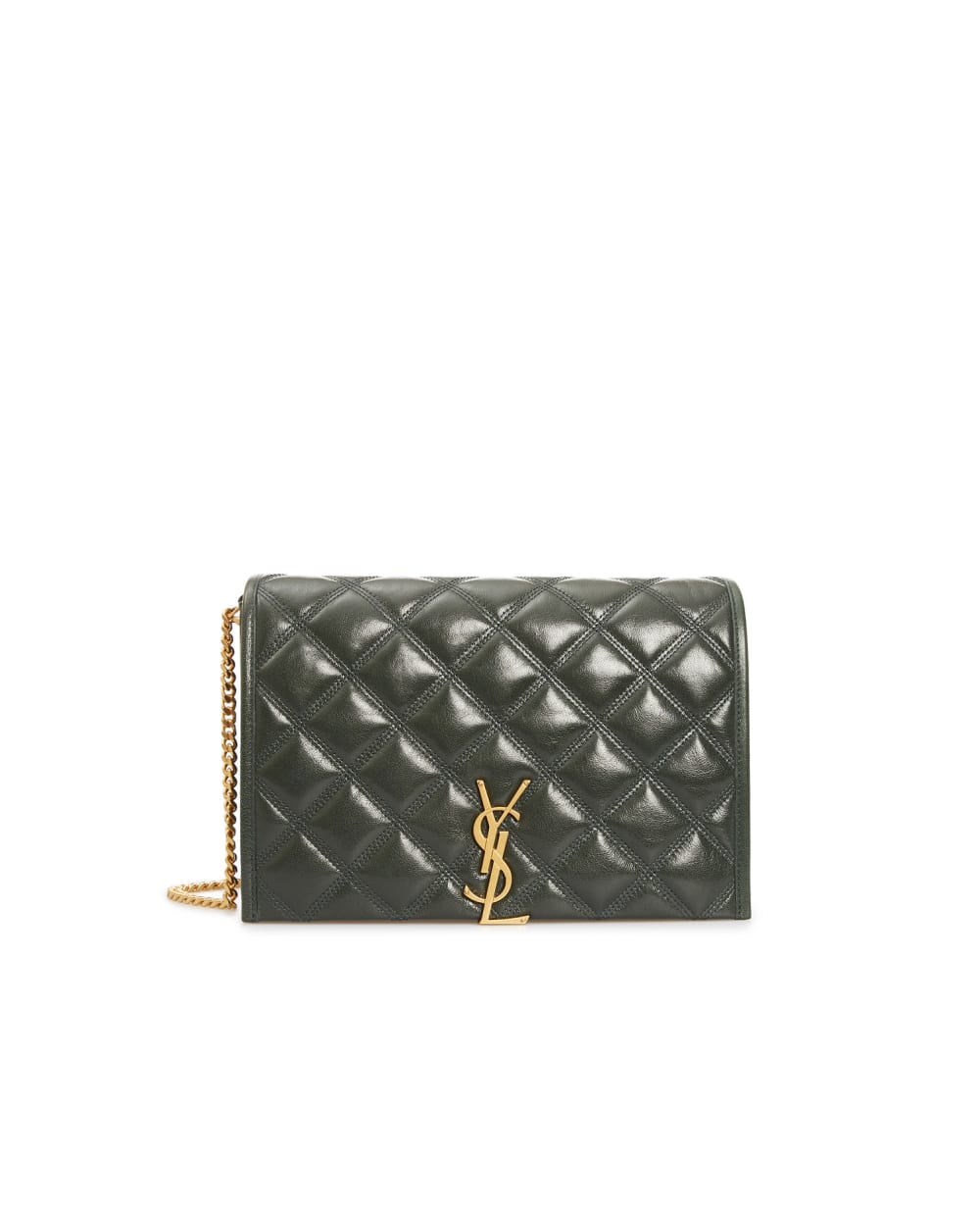 Кожаная сумка Becky Saint Laurent 650769-1D319, зеленый цвет • Купить в интернет-магазине Kameron