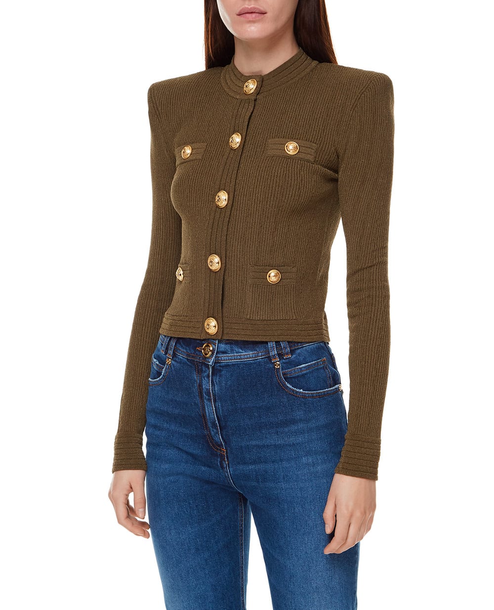 Кардиган Balmain WF0KL005K211-S, зеленый цвет • Купить в интернет-магазине Kameron