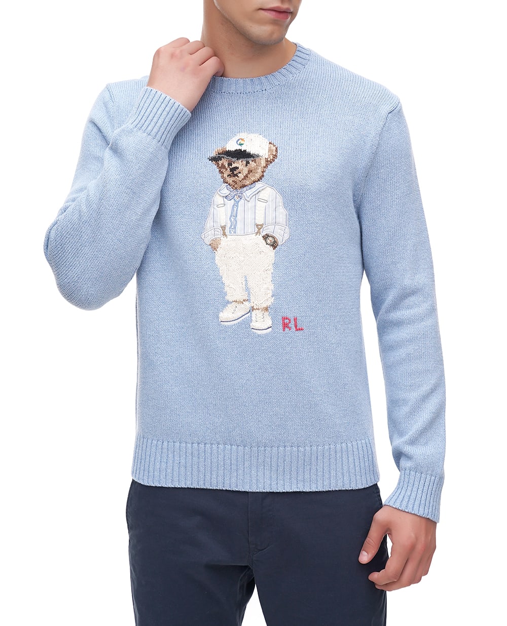 Свитер Polo Bear Polo Ralph Lauren 710941059001, голубой цвет • Купить в интернет-магазине Kameron
