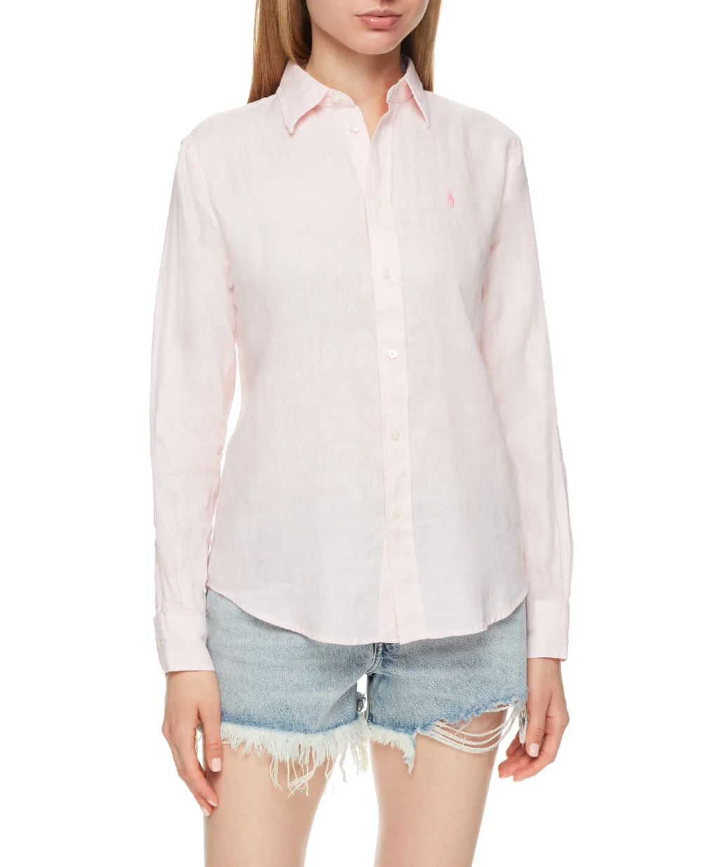 Льняная рубашка Polo Ralph Lauren 211827658006, розовый цвет • Купить в интернет-магазине Kameron